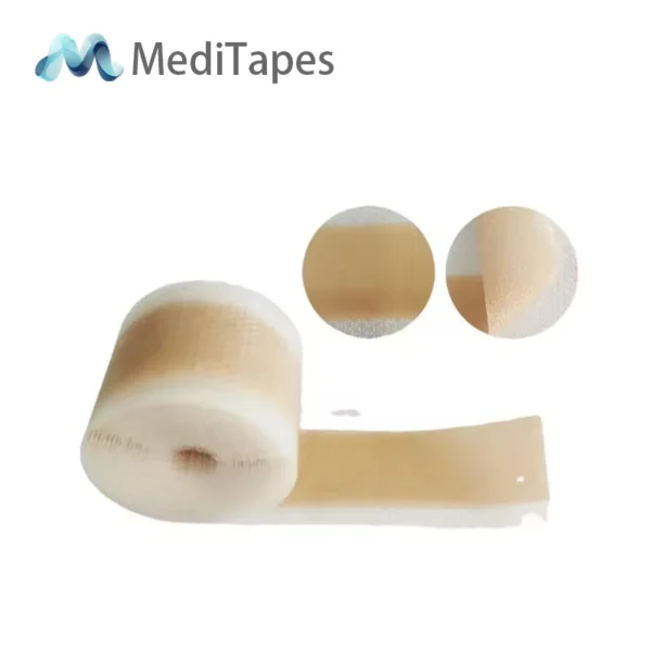 Blue Silicone Gel Tape with Perforation for Secure Medical Fixation