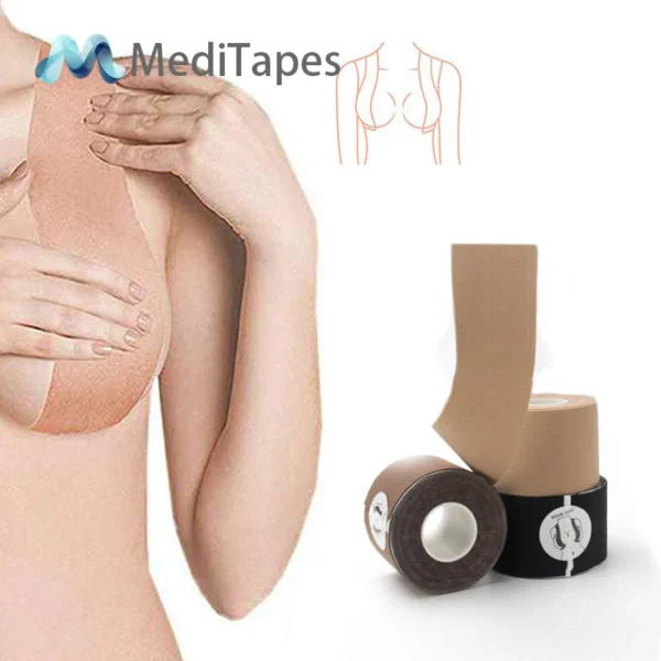 Baumwoll-Kinesiologie-Brusttape-Set mit Nippelabdeckungen – Atmungsaktiv & Elastisch