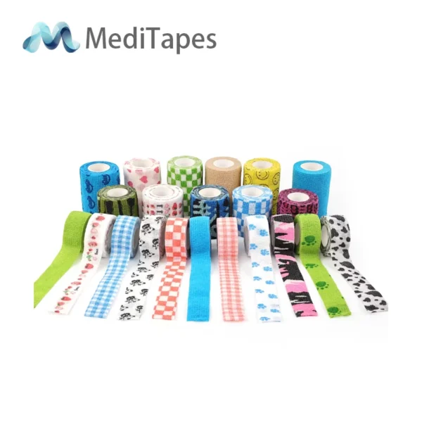 Vendaje cohesivo con patrones tiernos - Cinta veterinaria autoadhesiva con huellas