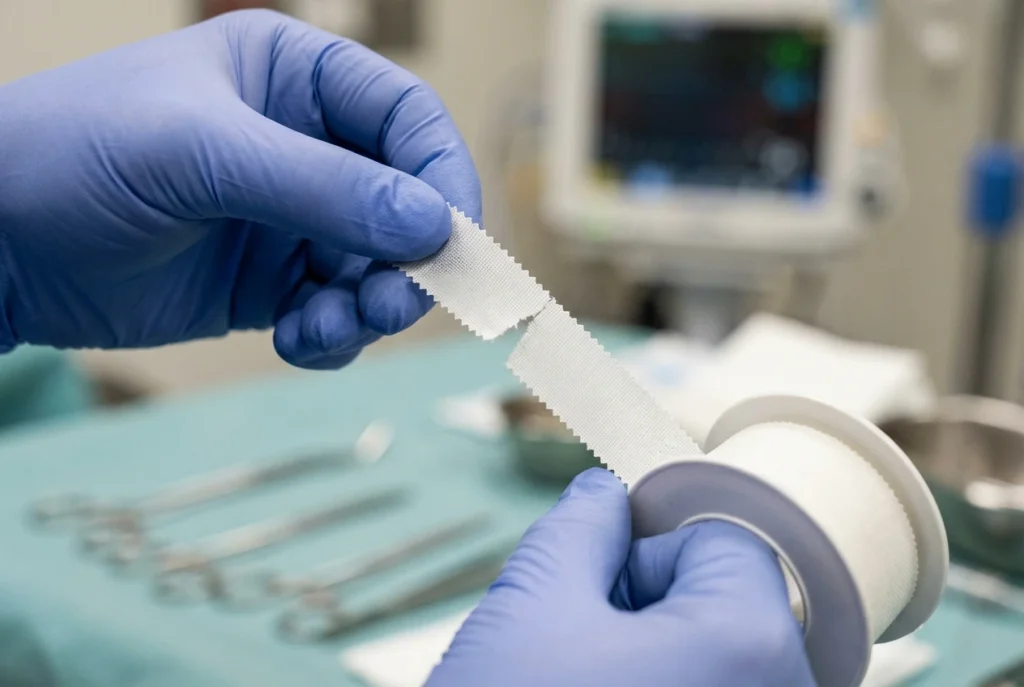 zig-zag edge surgical silk tape