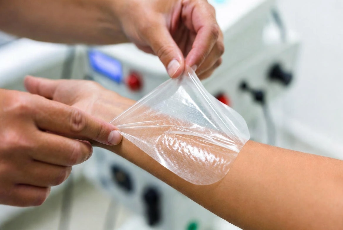 Acrylkleber in medizinischen PU-Folienrollen