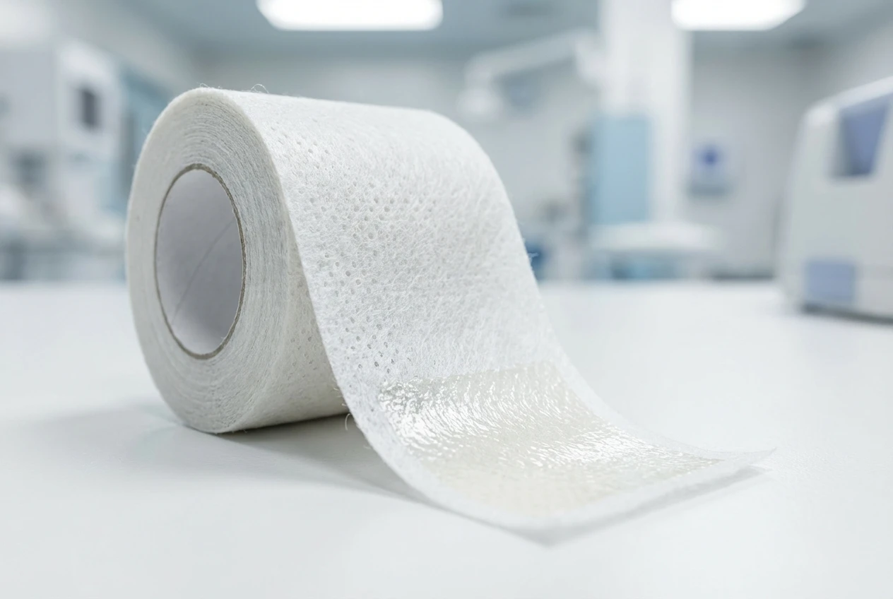 Close up of micopore surgical tape showing technical texture for medical tape tender specifications