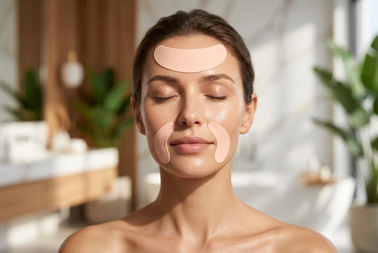 Designprozess für Eigenformen bei individuell geformten Gesichtspflastern gegen Stirnfalten