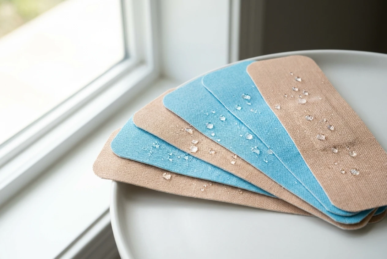 OEM vs ODM cross tape waterproof lattice tape with water droplets on clean white surface