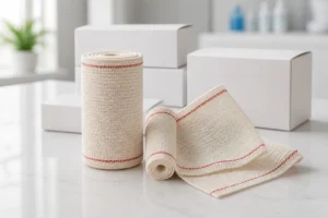 Premium OEM private label elastic crepe bandage rolls and custom medical packaging display
